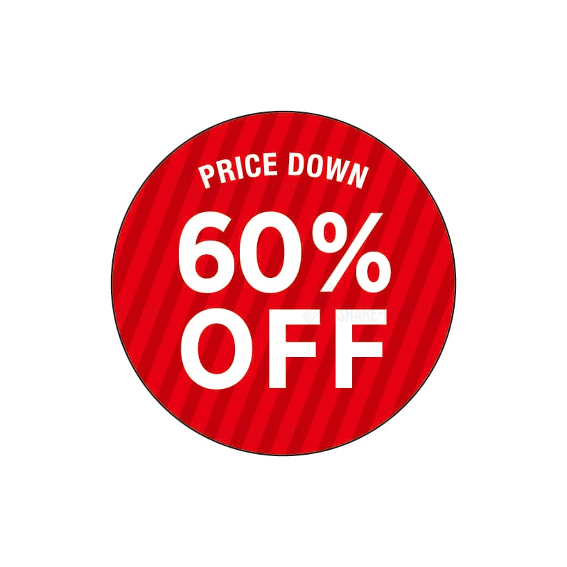 丸ポップ スイングPOP用シンプルデザイン  『バーゲン』『%OFF』  ユラユラゆれる視覚化効果②（1セット10枚入り）