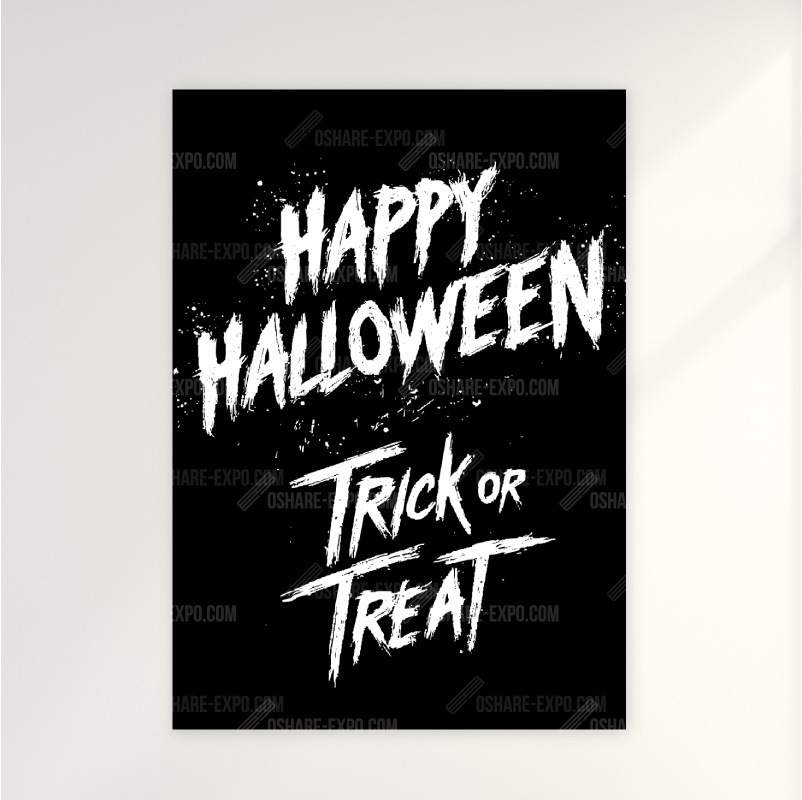 ハロウィンHALLOWEEN「ロックな筆文字」ポップ・ポスター・アートパネル