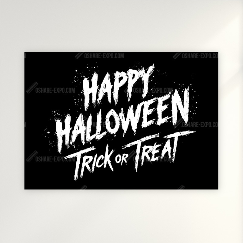 ハロウィンHALLOWEEN「ロックな筆文字」ポップ・ポスター・アートパネル