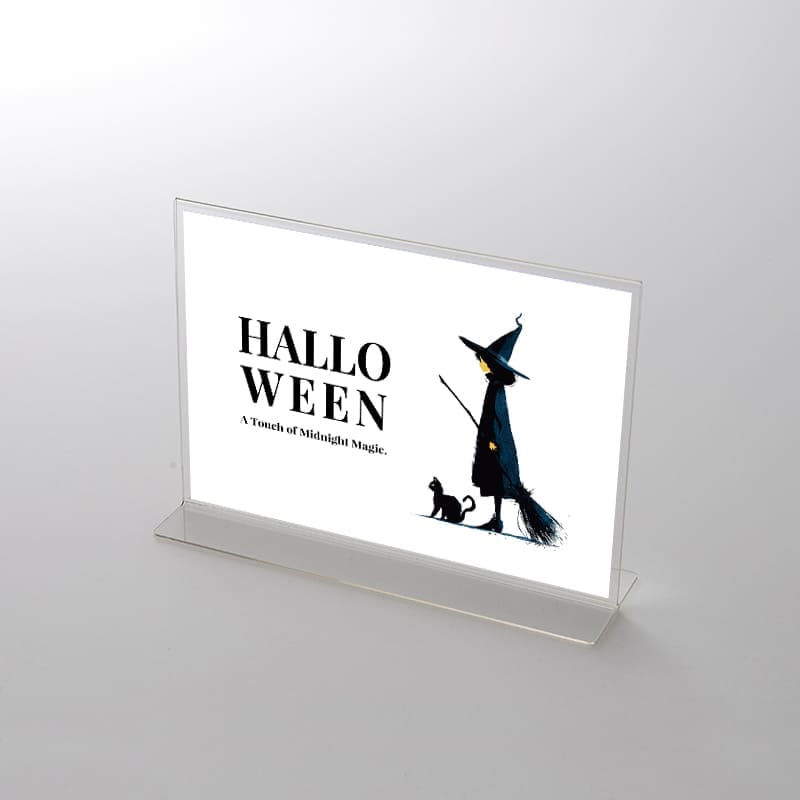 アクリルスタンドセット ハロウィンHALLOWEEN「可愛い魔女と黒猫のイラスト」 ポップ