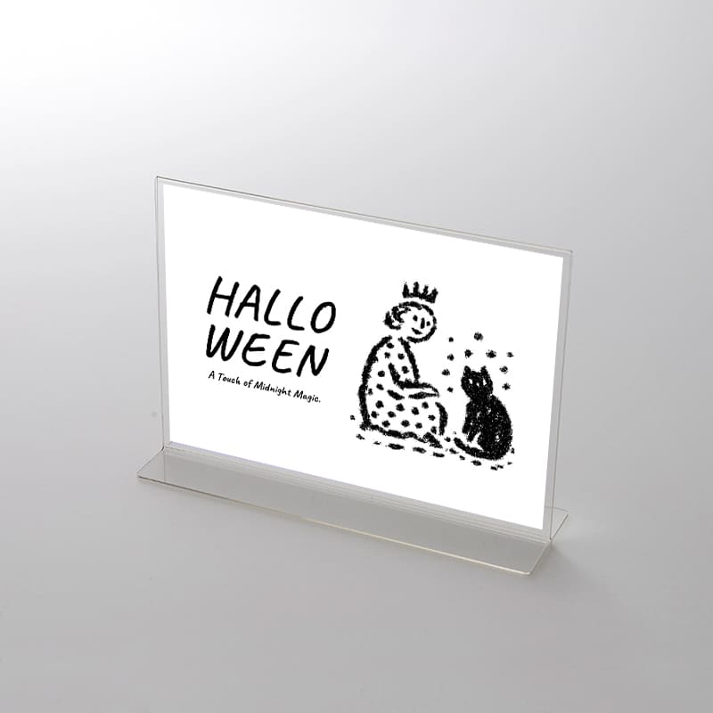 アクリルスタンドセット ハロウィンHALLOWEEN「可愛い魔女と黒猫のシンプルイラスト」 ポップ