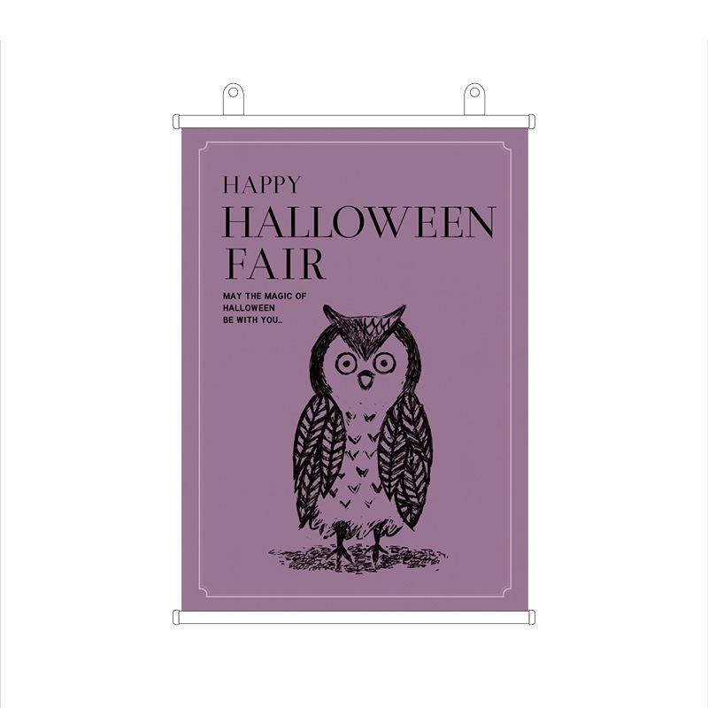 ハロウィン タペストリー かわいい猫とフクロウのイラスト セール特集 その他セール Oshare Expo おしゃれ什器 カッティング シール 販促pop おしゃれexpo