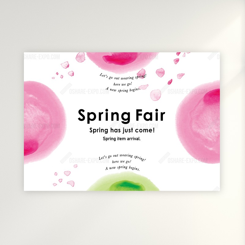 水彩さくら風 スプリングフェア ポップ・ポスター