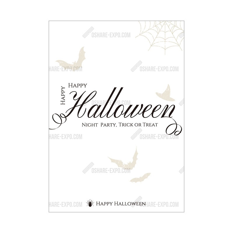 モノトーンテイスト ハロウィン ポップ・ポスター