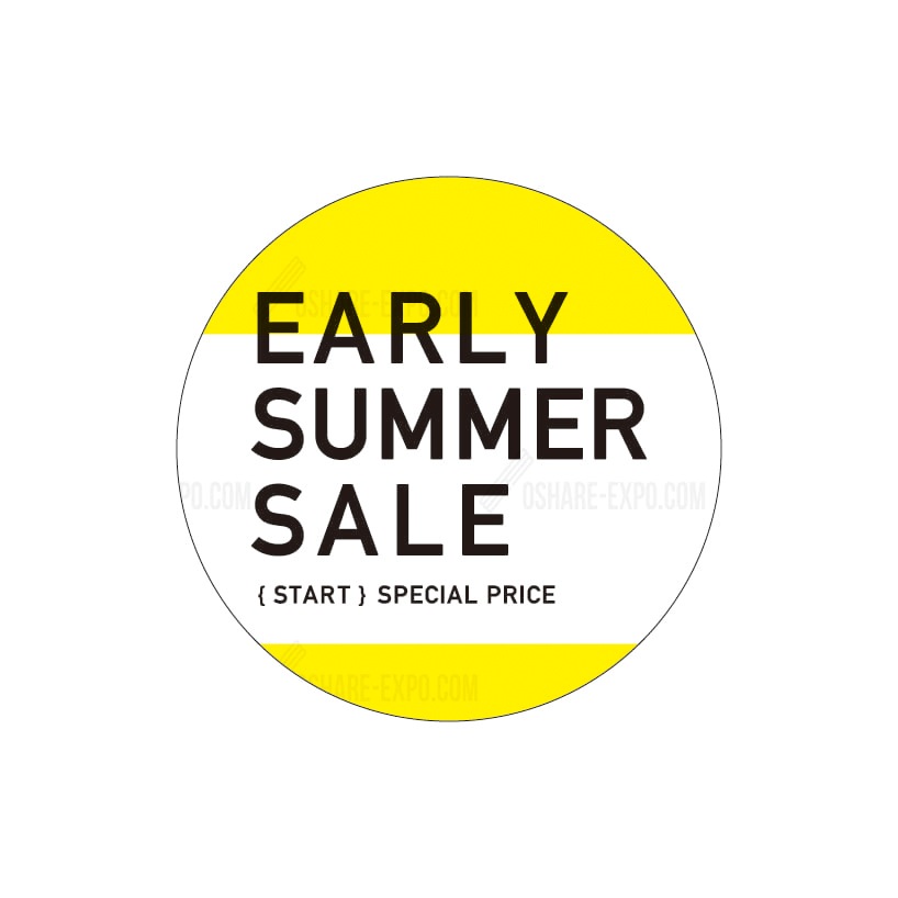 丸ポップ スイングPOP用シンプルデザイン  『初夏のセール』 ⑫（1セット10枚入り）