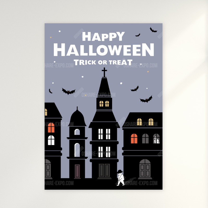ハロウィンの夜イラスト ハロウィンフェアのポップ・ポスター | POP