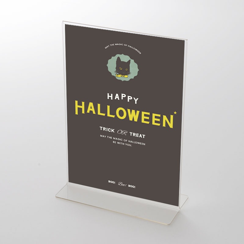 アクリルスタンドセット 黒猫イラスト ハロウィンポップ