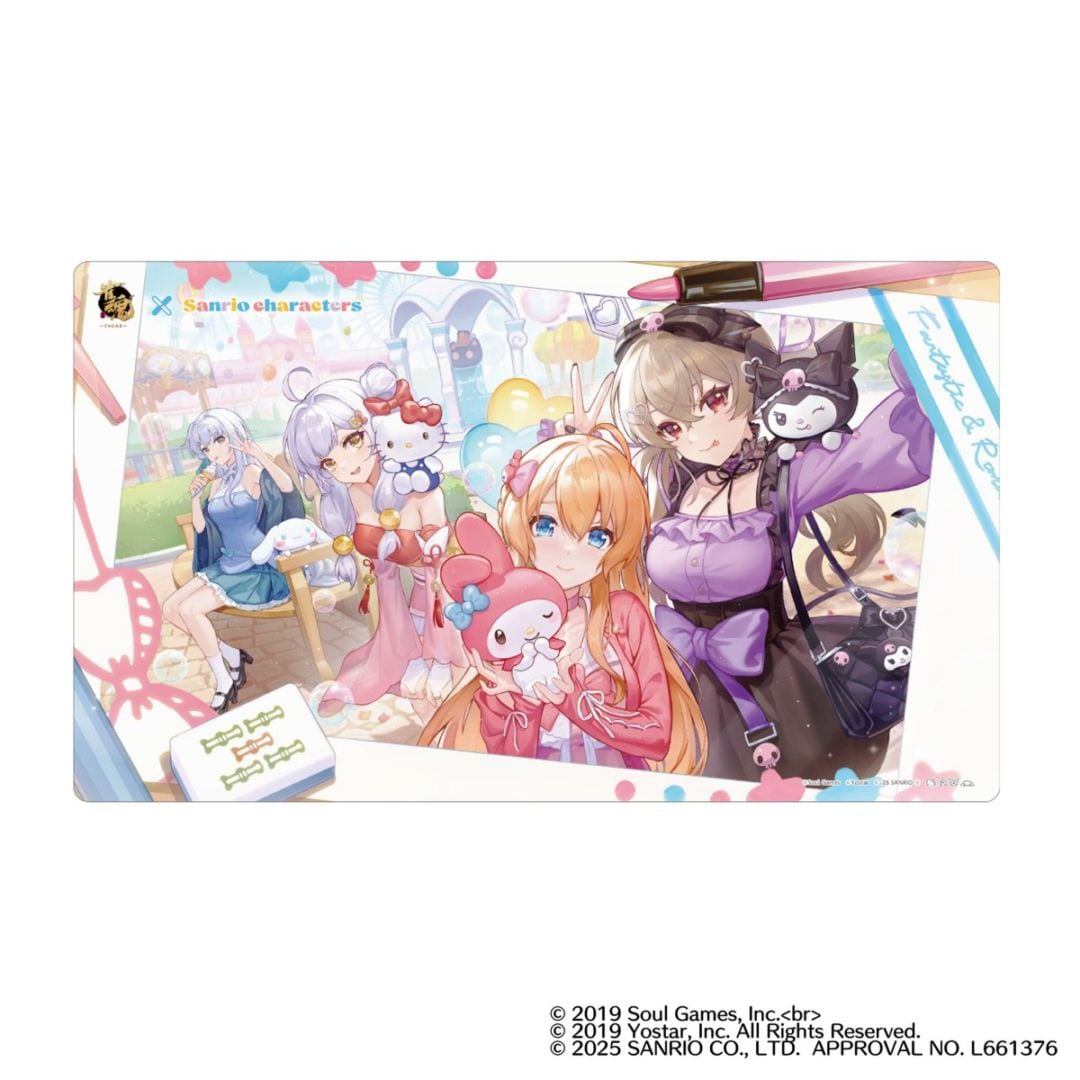 じゃんたま 雀魂 デスクマット ラバーマット プレイマット ゲームマット 雀魂-じゃんたま-×サンリオキャラクターズ デスクマット ｜OSHI BASE