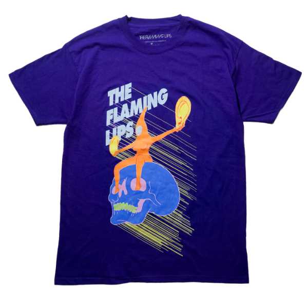 FLAMING LIPS Tシャツ Skull Rider-Purple