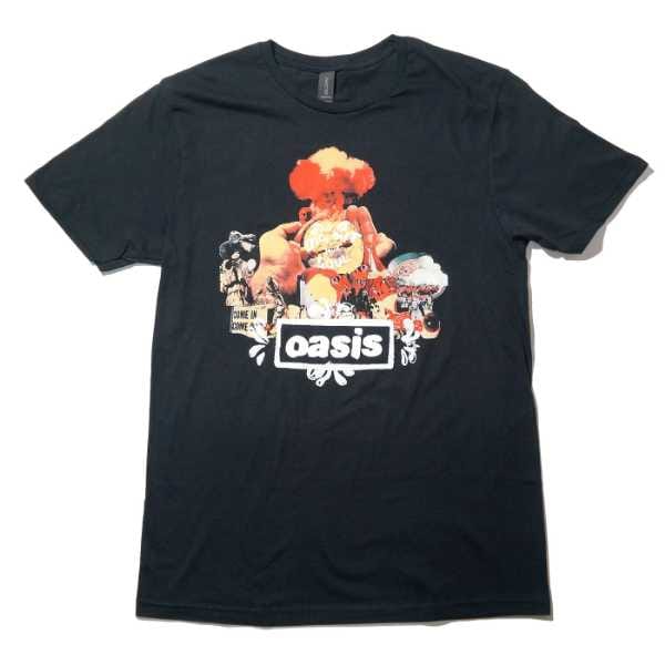 OASIS オアシス Tシャツ Atomic Collage-Black