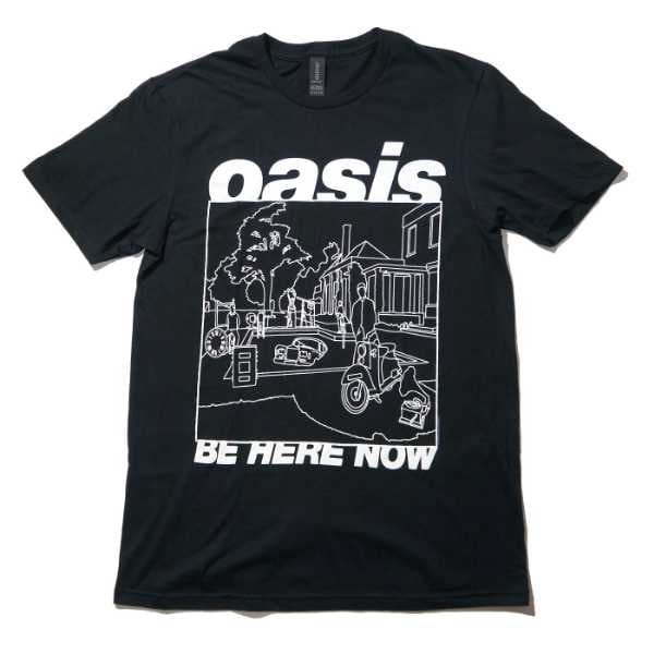 OASIS Tシャツ Be Here Now Line Drawing-Black