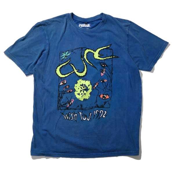 THE CURE Tシャツ Wish Tour 92 ストーンウォッシュ-Denim Blue