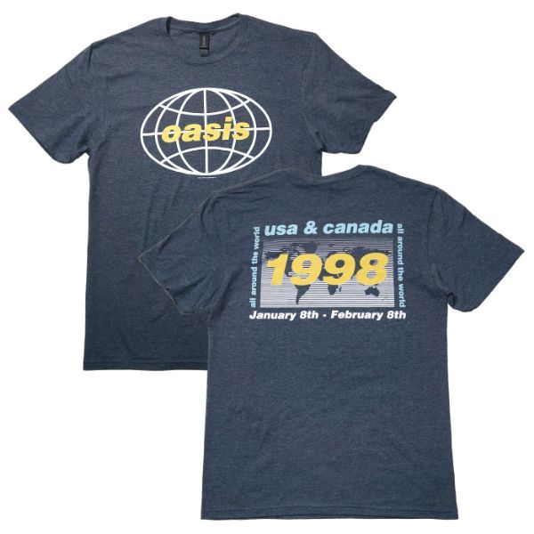 OASIS Tシャツ 1998 World Tour USA/Canada-Navy