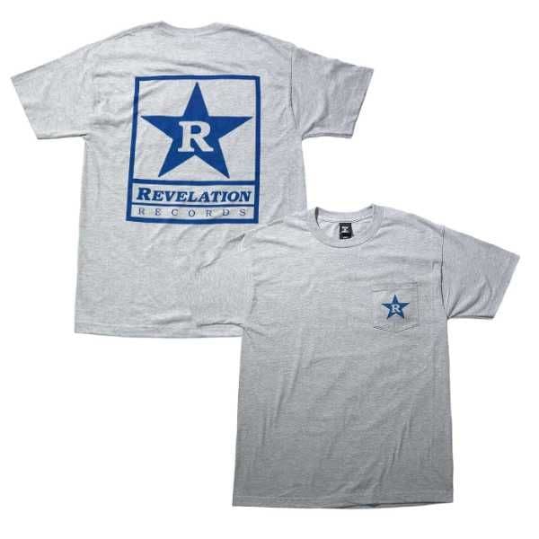 REVELATION RECORDS ポケット Tシャツ Logo-Grey