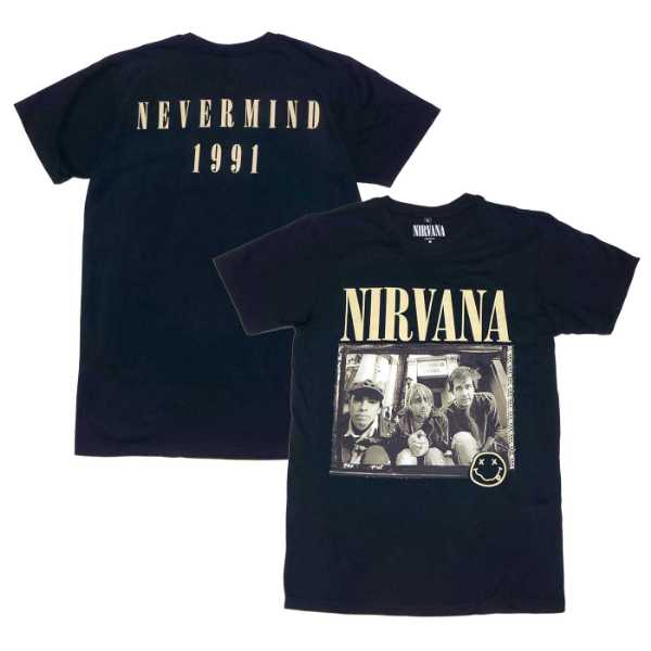 NIRVANA Tシャツ Nevermind 91 Hotel Photo Premium Carbon-Black