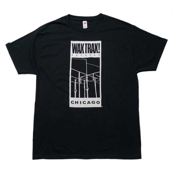 WAX TRAX! Tシャツ Classic Wire Logo-Black