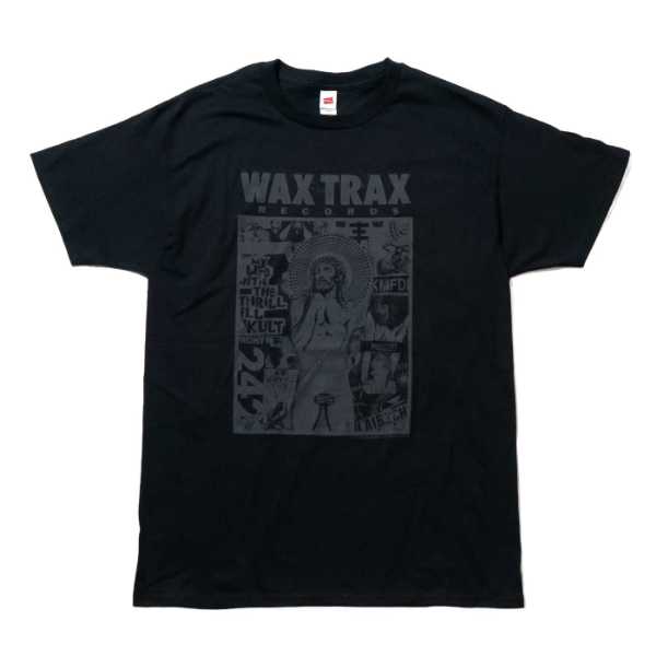 WAX TRAX! Tシャツ Industrial Accident Jesus Collage-Black