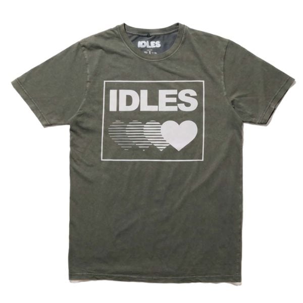 IDLES Tシャツ Stone Wash Gradient Heart-Green