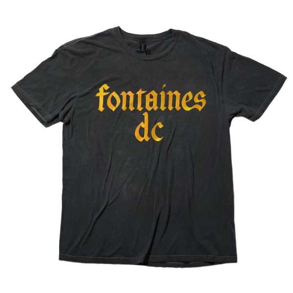 Fontaines D.C. Tシャツ ストーンウォッシュ Gothic Logo-Grey
