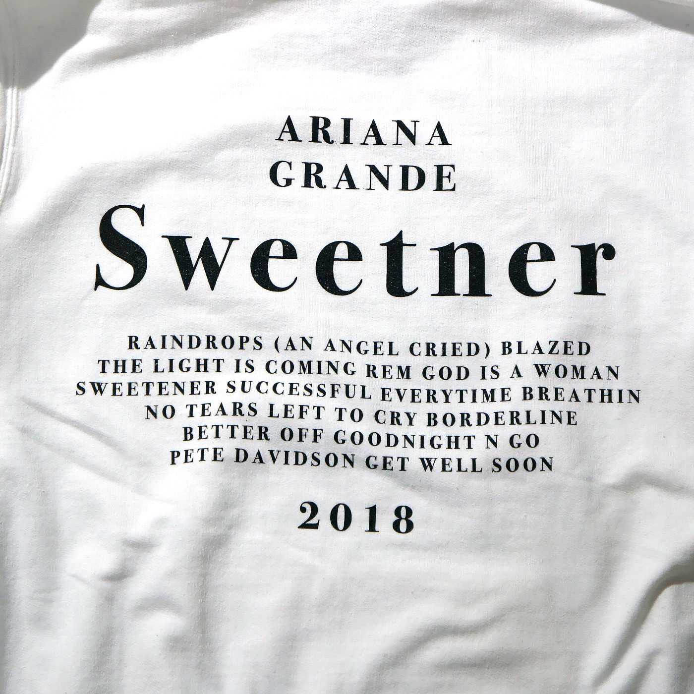 ARIANA GRANDE パーカー Sweetener-White | OSOMALO バンドTシャツの通販