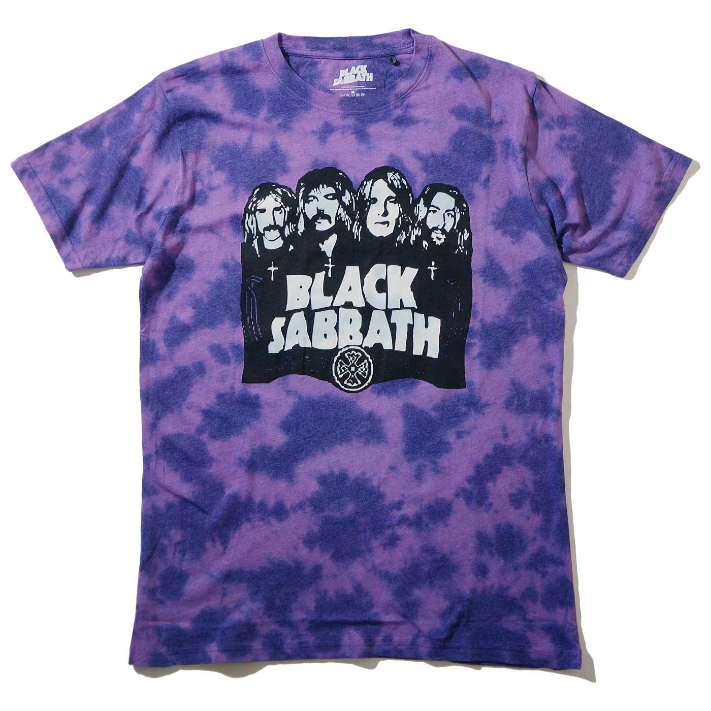 BLACK SABBATH T Band and Logo Dye-Wash-Purple