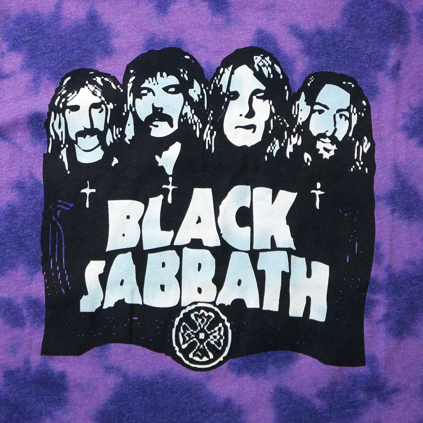 BLACK SABBATH Tシャツ Band and Logo Dye-Wash-Purple