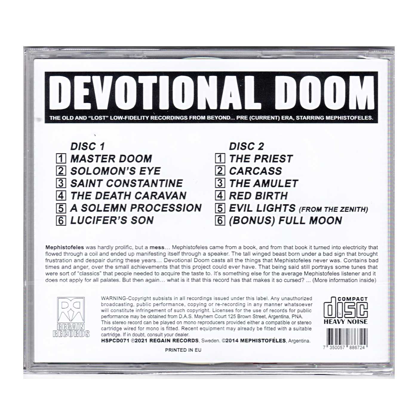 MEPHISTOFELES - Devotional Doom 2xCD (Ltd.500)