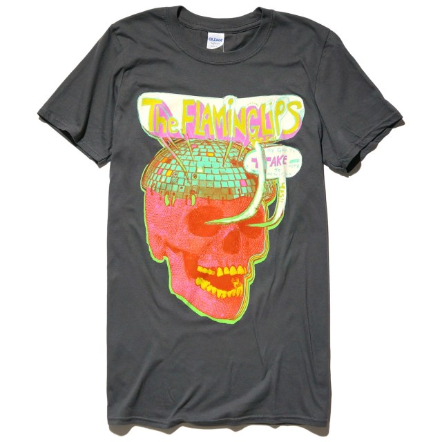 FLAMING LIPS T Disco Skull - Grey