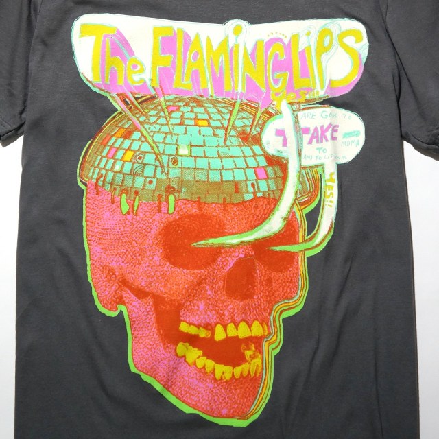 FLAMING LIPS T Disco Skull - Grey