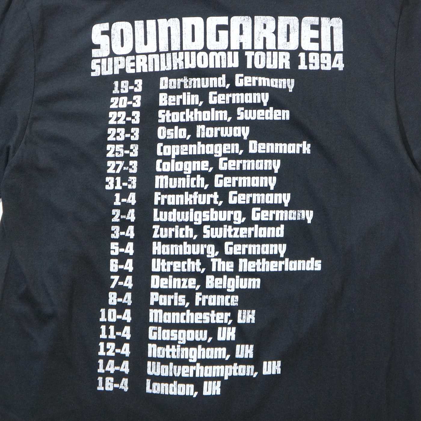 SOUNDGARDEN （サウンドガーデン） Tシャツ Superunknown Tour 94
