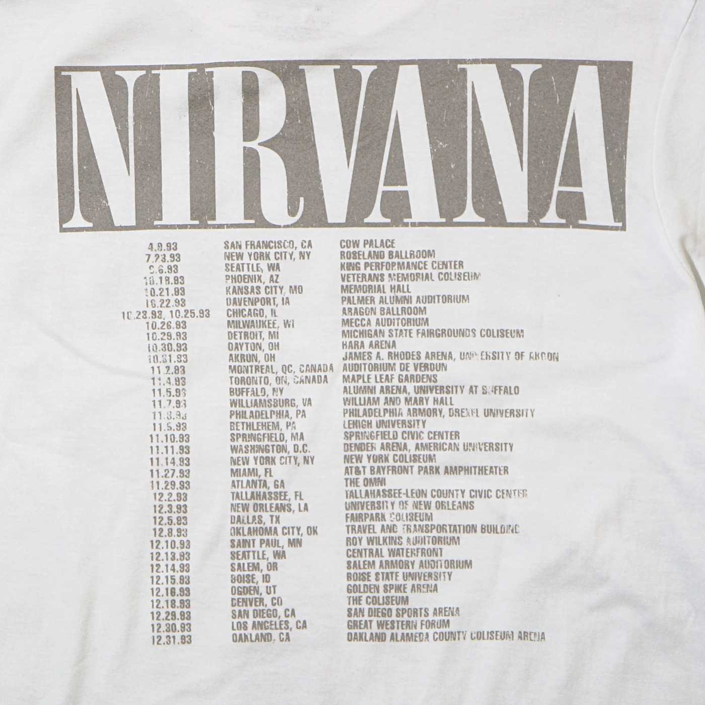 NIRVANA Tシャツ In Utero Tour(bp)-White | OSOMALO バンドTシャツの通販