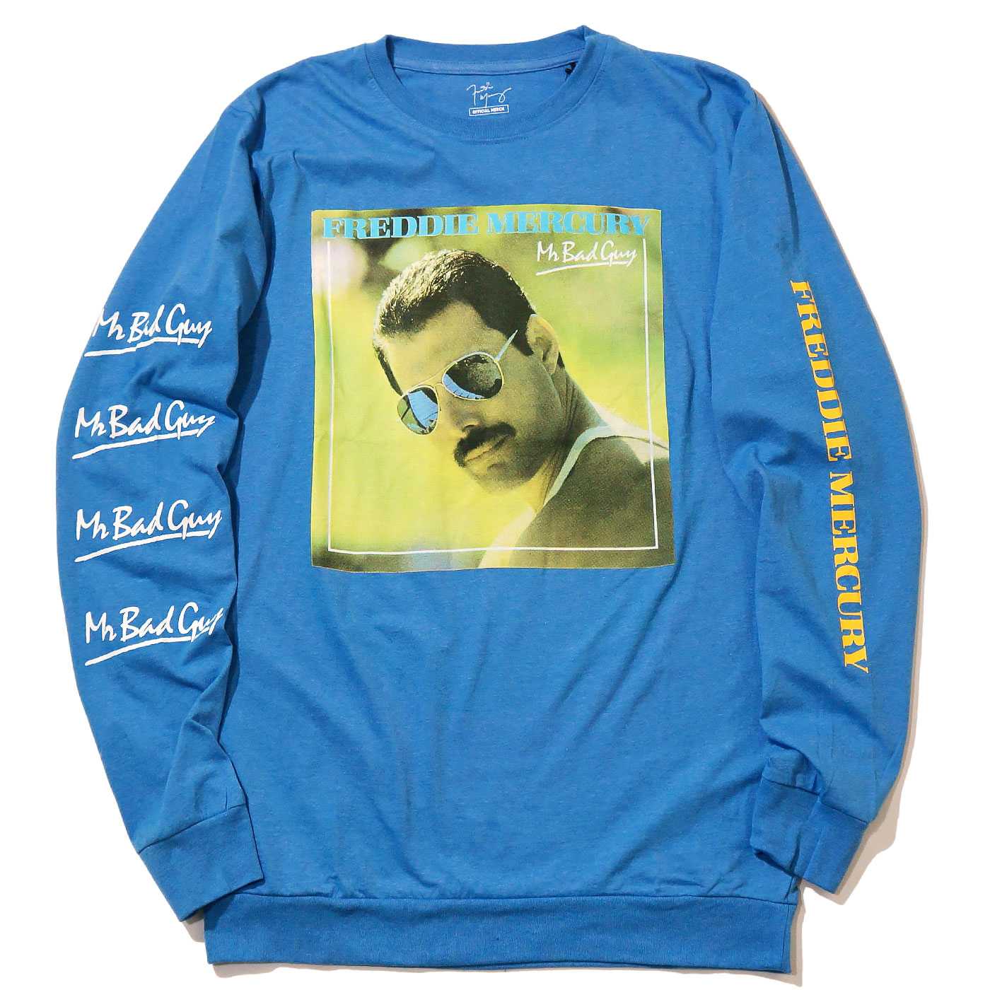 FREDDIE MERCURY ロングスリーブTシャツ Mr Bad Guy-Blue | OSOMALO 