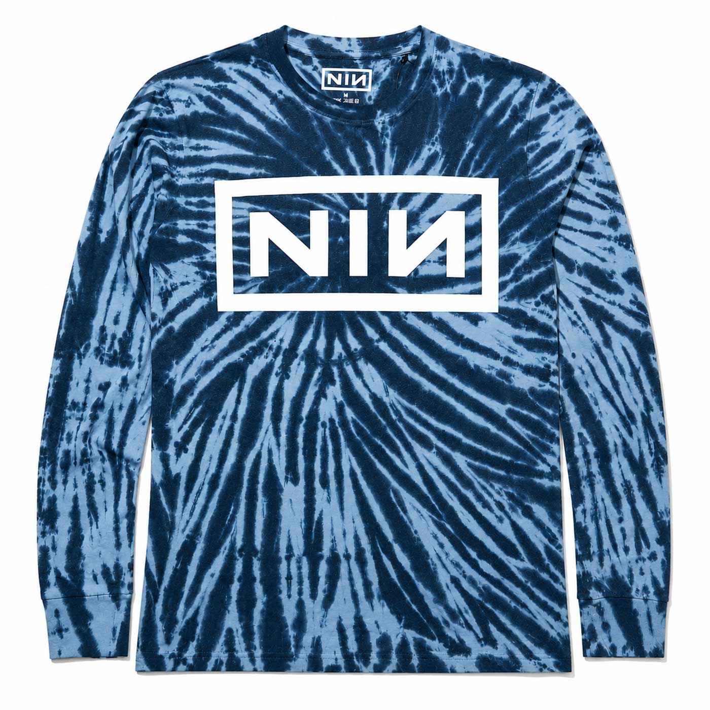 NINE INCH NAILS ロングスリーブTシャツ Logo-Dip Dye-Blue