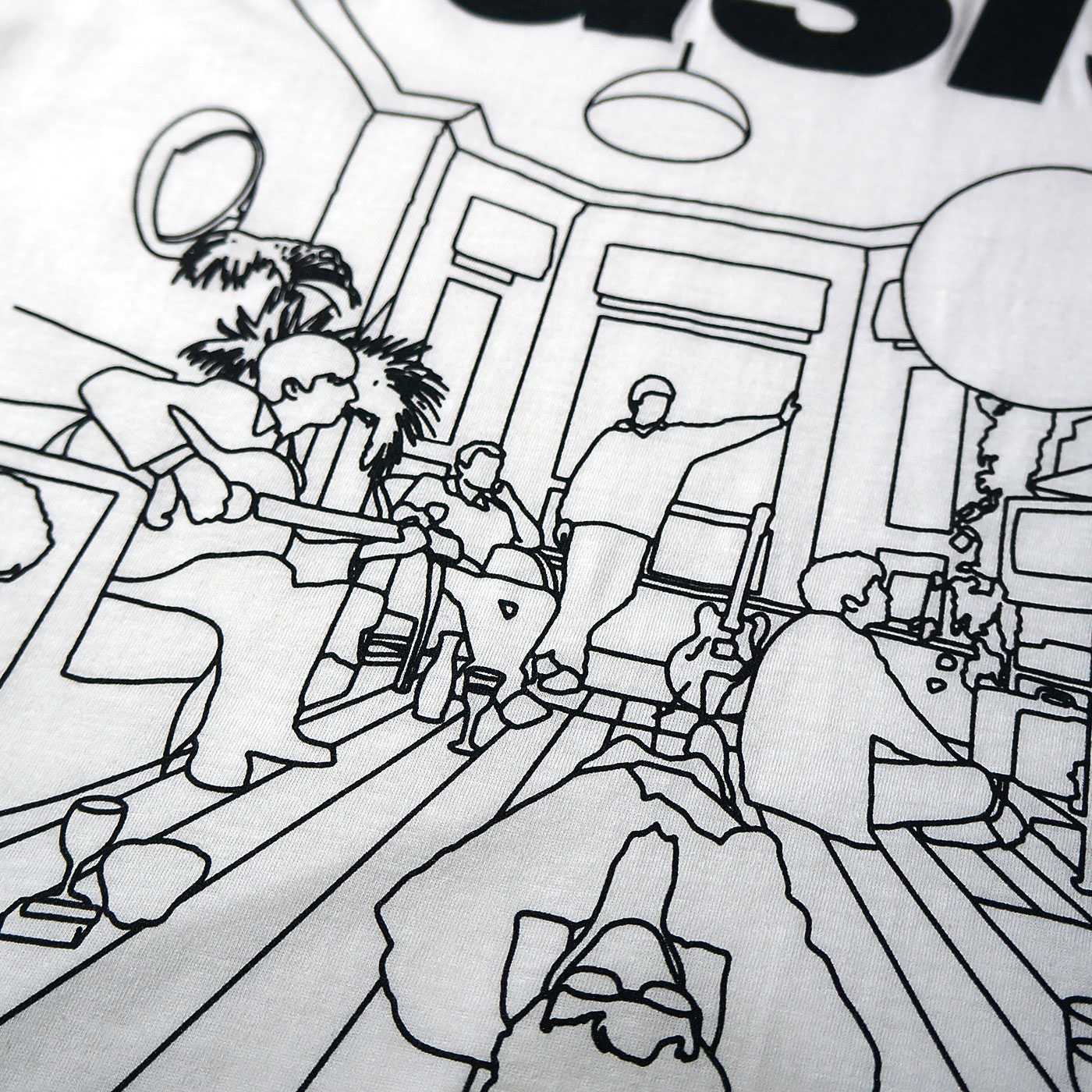 OASIS Tシャツ Definitely Maybe Line Drawing-White | OSOMALO バンド
