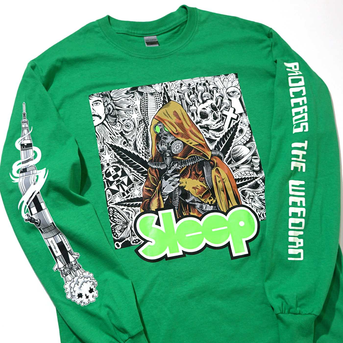 SLEEP ロングスリーブTシャツ Weedian-Green | OSOMALO バンドTシャツ