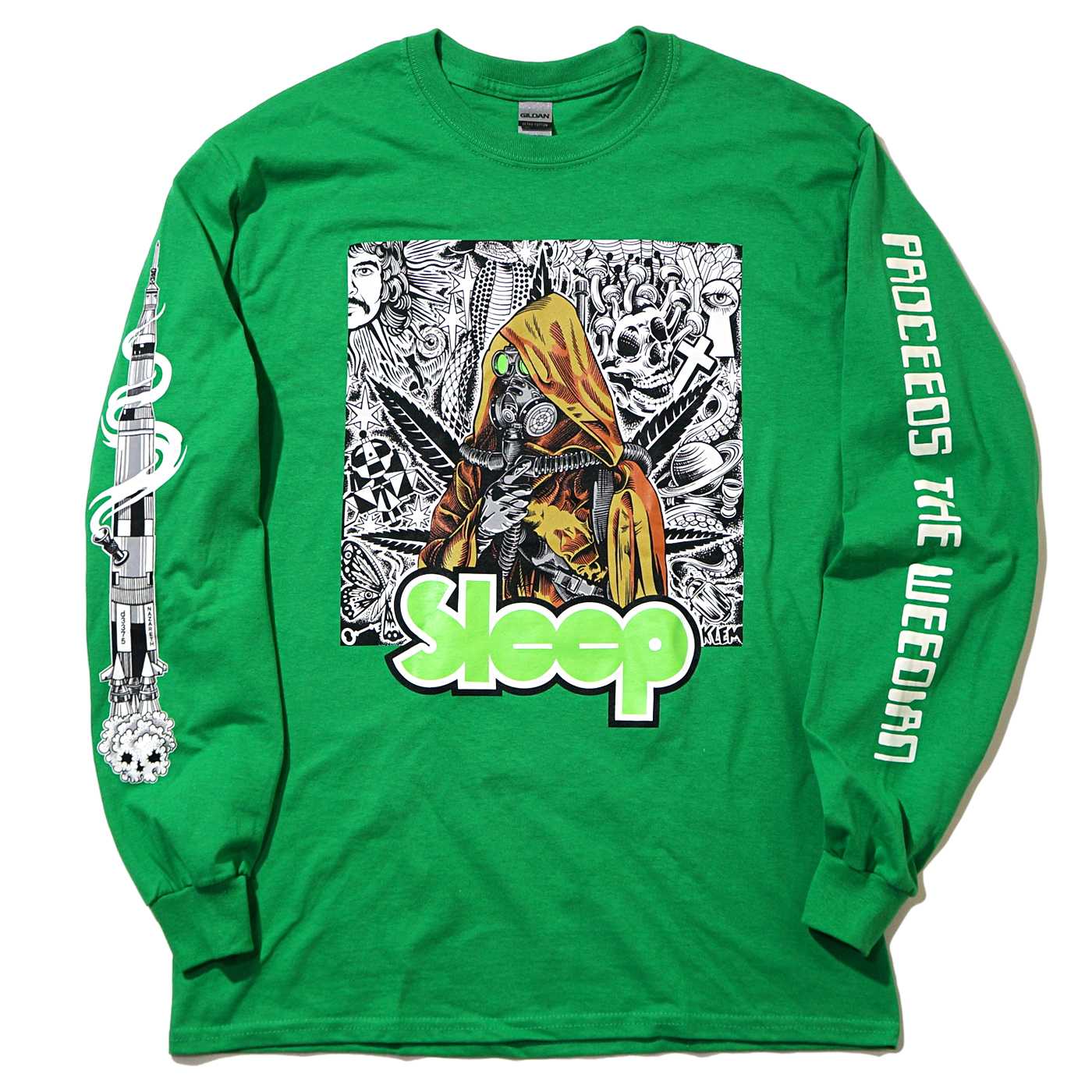 SLEEP ロングスリーブTシャツ Weedian-Green | OSOMALO バンドTシャツ