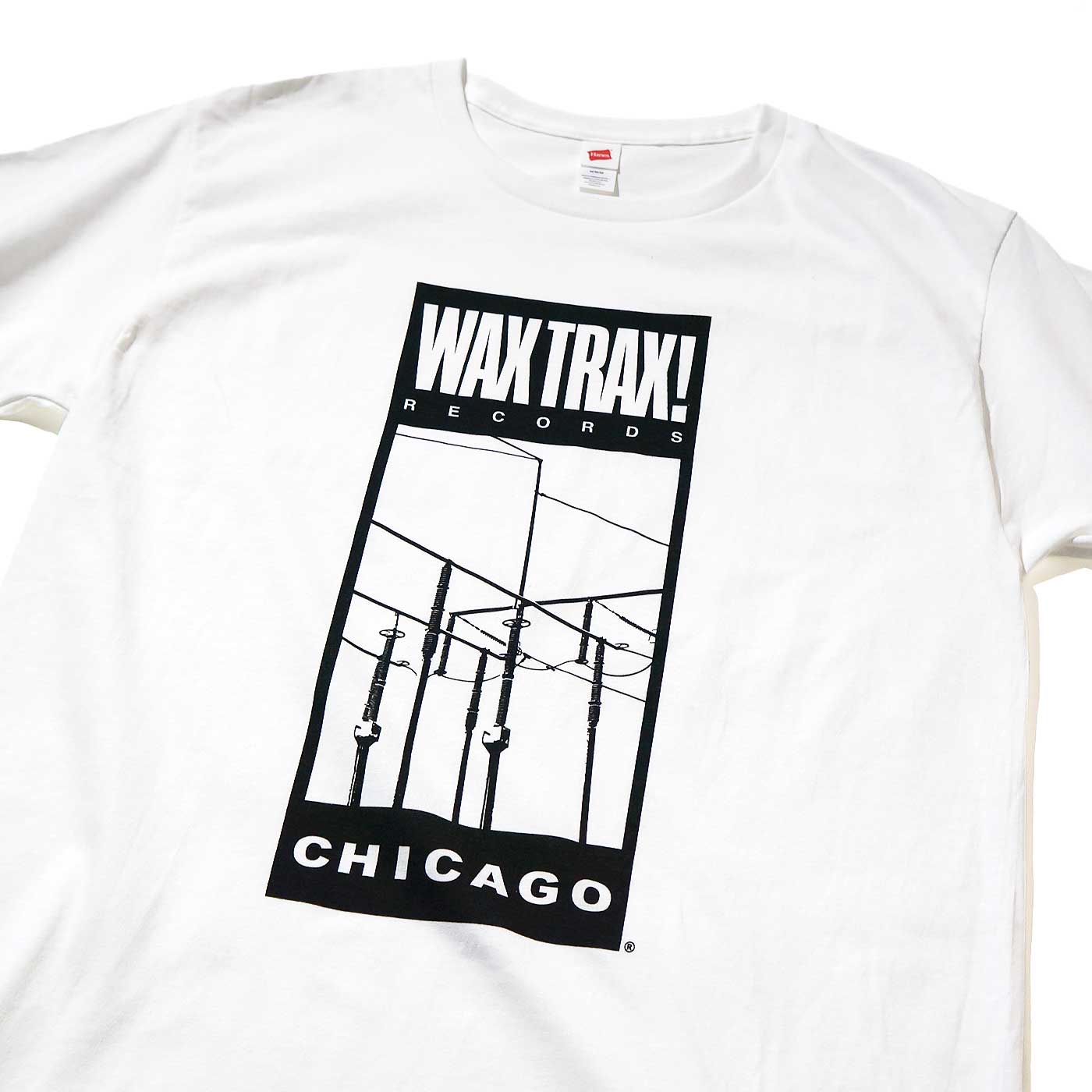 WAX TRAX T����� Classic Wire Logo-White