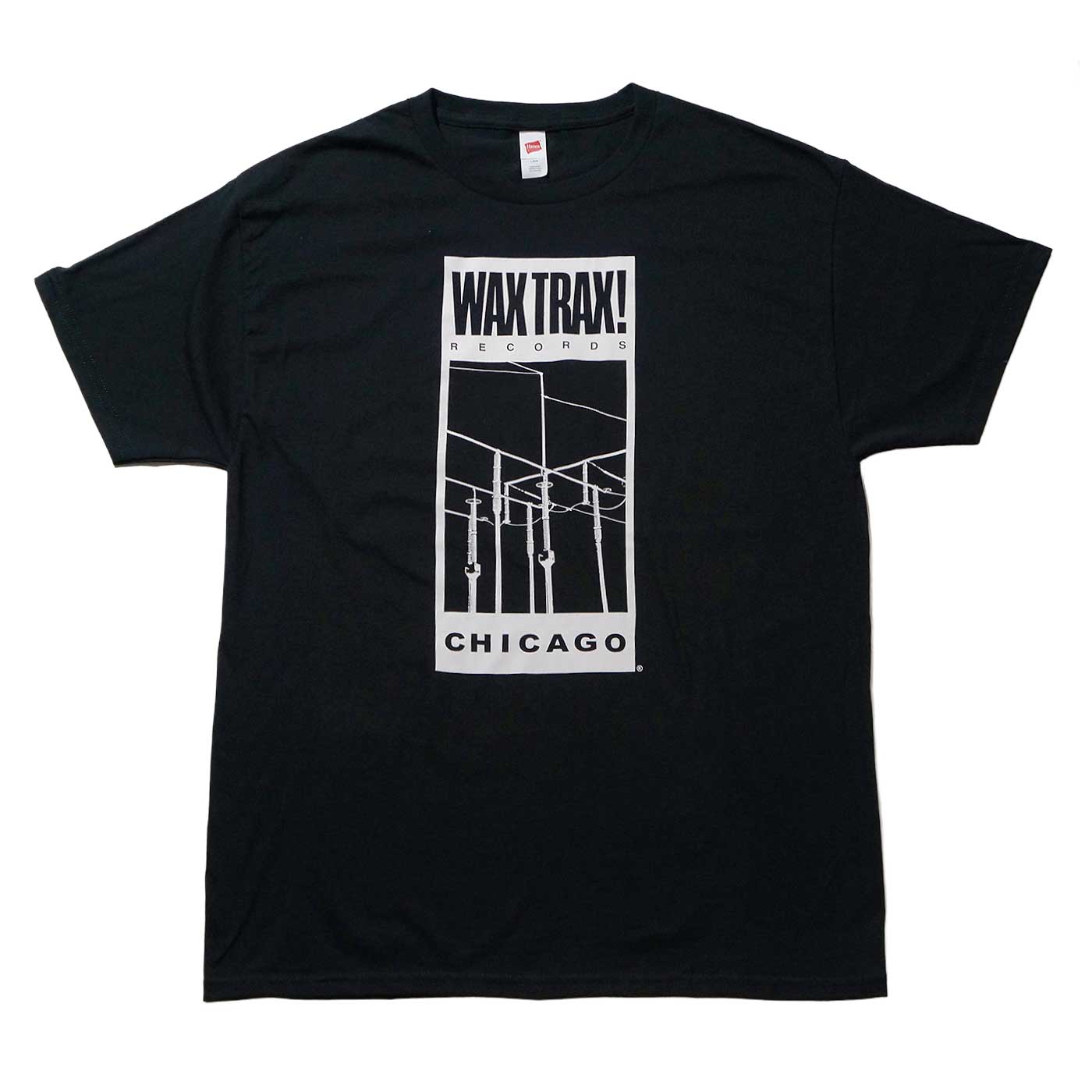WAX TRAX! T����� Classic Wire Logo-Black