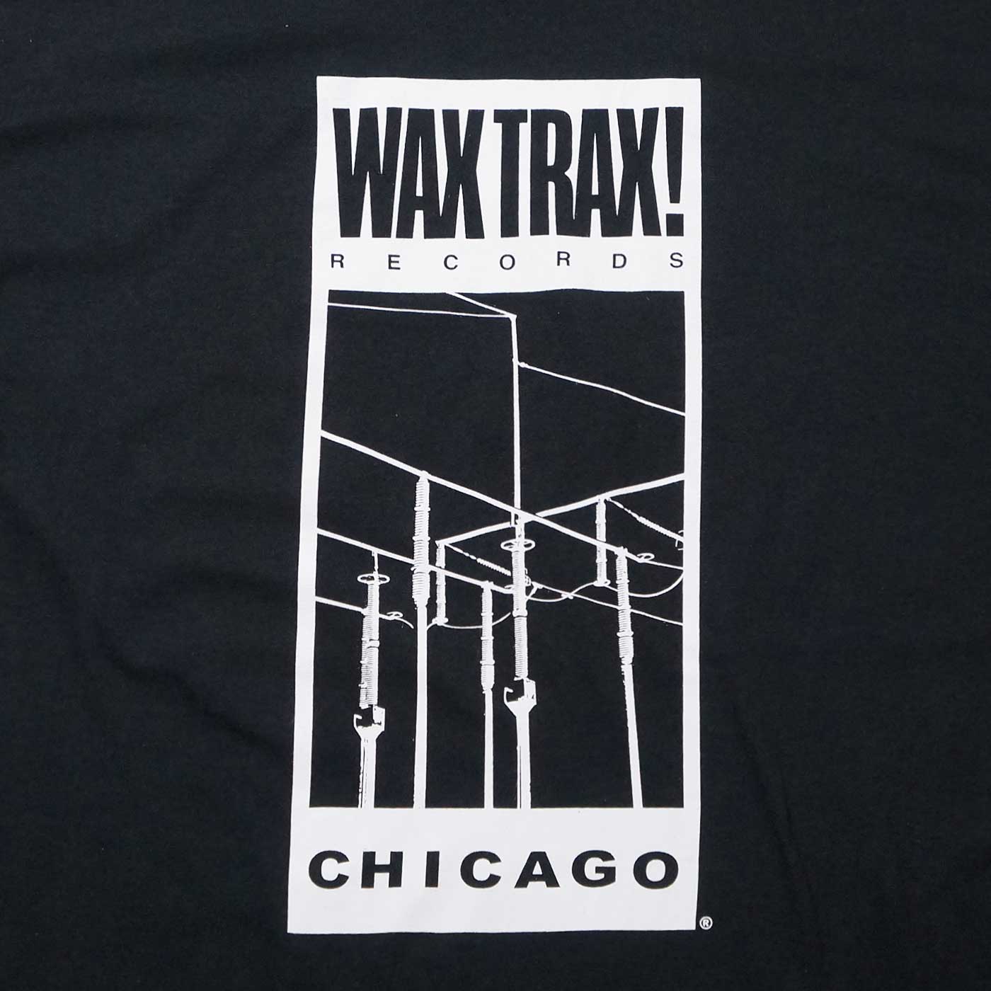 WAX TRAX! T����� Classic Wire Logo-Black
