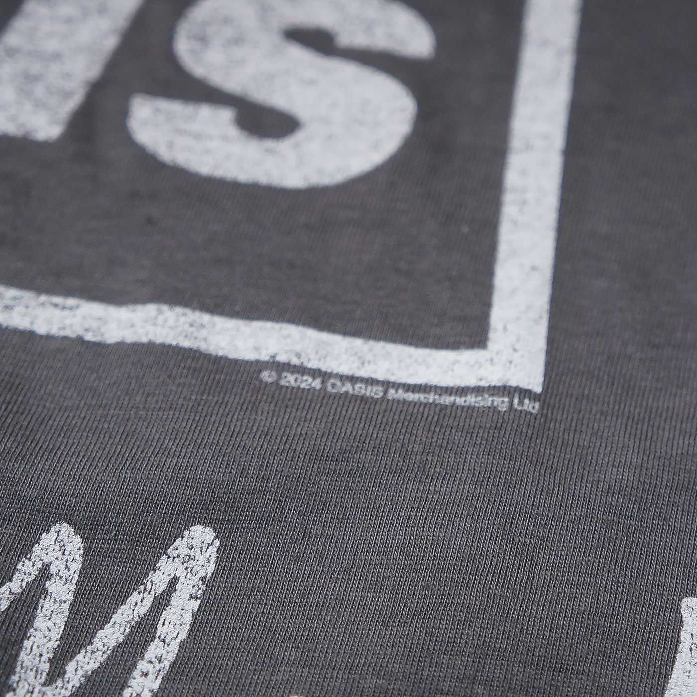 OASIS T����� Definitely Maybe Distressed Text Logo-Grey