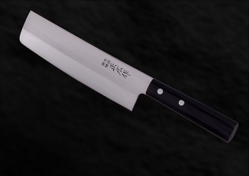 實光刃物 鎌型薄刃 左利き 刃渡り17cm 6寸 上作白ニ 實光刃物 鎌型薄刃 左利き 刃渡り17cm 6寸 上作白ニ 鎌