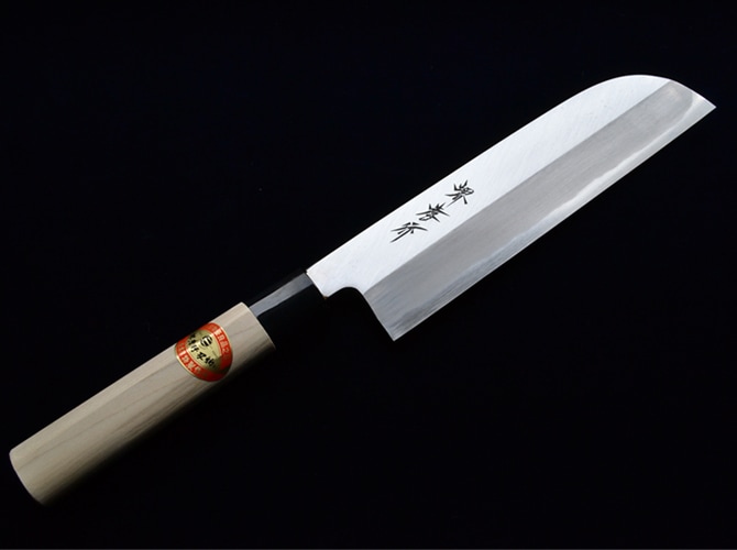 鎌型薄刃包丁19.5cm 堺孝行 霞研 06054 195mm 白三鋼 PC柄