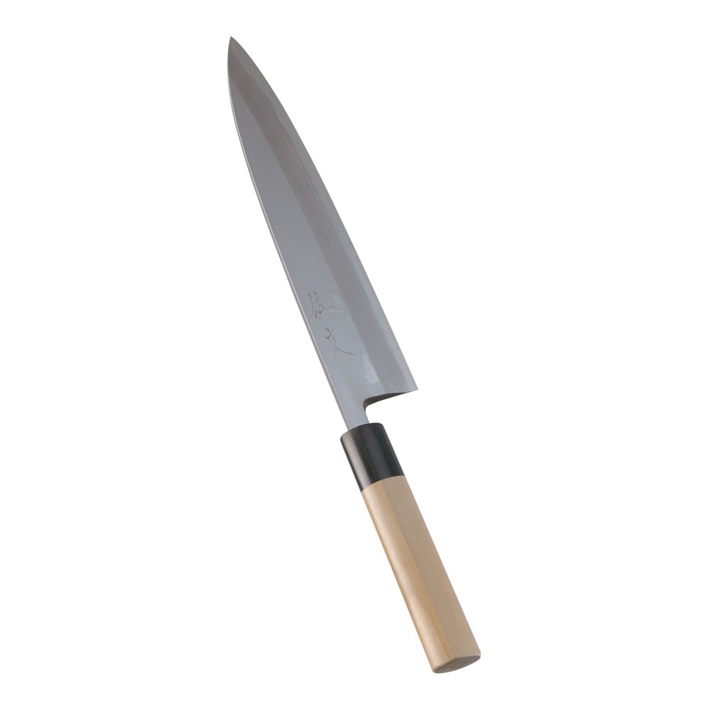 佐文 出刃 240mm 8寸 本霞玉白鋼 包丁鞘付和包丁本職