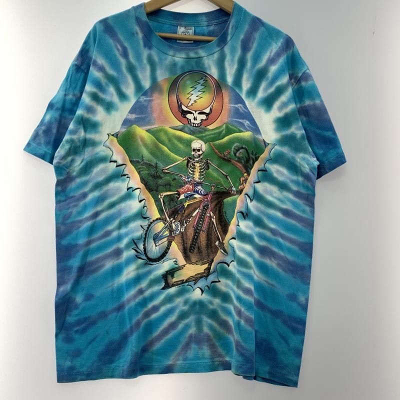 Grateful Dead タイダイ ヴィンテージ Tシャツ Lサイズ 中古】90s GRATEFUL DEAD 骸骨 タイダイ柄Tシャツ サイズL ブルー【O