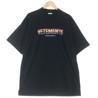 ����š�VETMENTS 21AW �쥤��ܡ�����Tee XS UA52TR280X �֥�å� �����ȥ���OȾ�ġ�