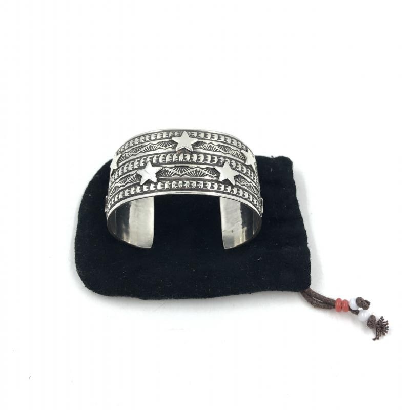 vintage silver925ナホバ・バングル 中古】ナバホ SUNSHINE REEVES STERLING SILVER ワイドカフバングル【O