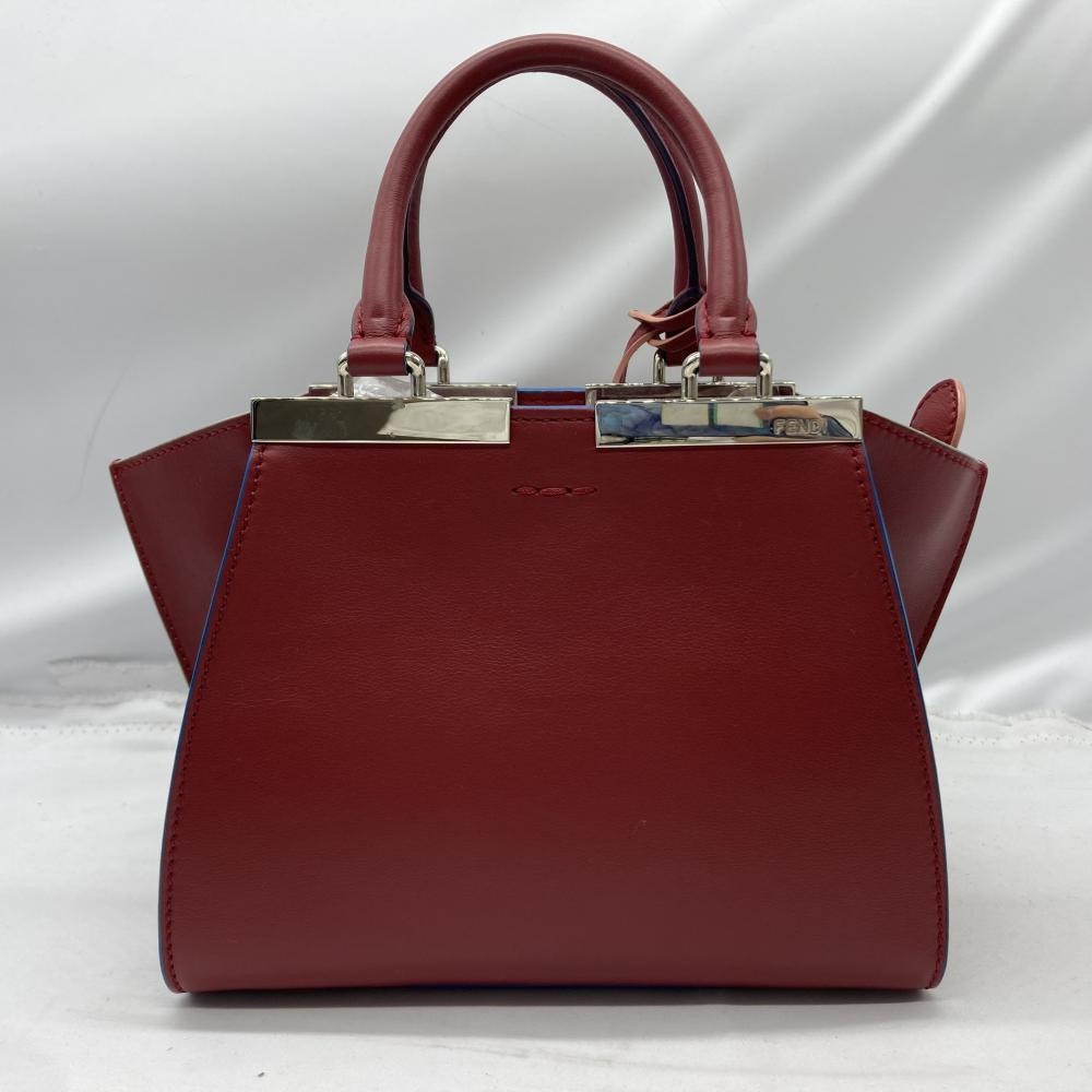 中古】FENDI プチトロワジュール 2WAYバッグ レッド 8BH333 フェンディ