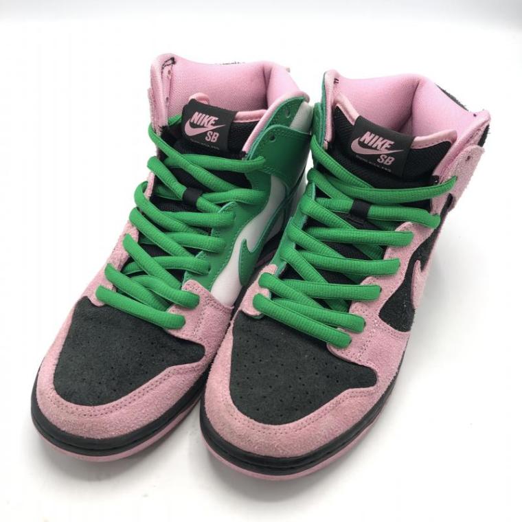 NIKE SB Dunk High グリーン/ピンク 中古】NIKE SB DUNK HIGH PRO PRM INVERT CELTICS スニーカー 27cm