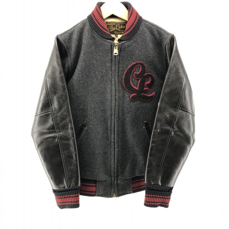 中古】Calee ウールメルトンジャケット ブラック×レッド サイズM