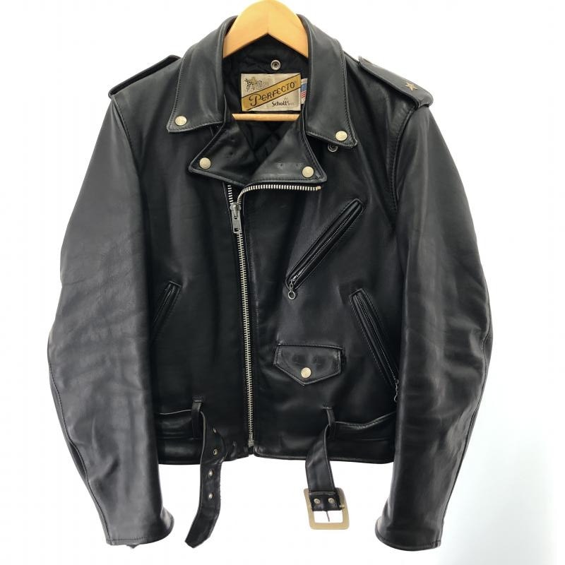 Schott ライダースジャケット 36 ブラック made in USA Schott ショット 7009 641XX 60s シングルレザーライダース